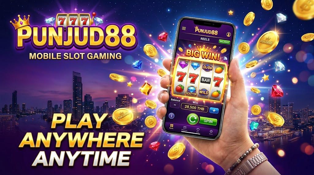 สล็อตเว็บตรง แตกง่าย ได้เงินจริง PUNJUD88 รวมเกมค่ายดัง RTP สูง 5 PUNJUD88 เล่นสล็อตบนมือถือ เล่นได้ทุกที่ทุกเวลา