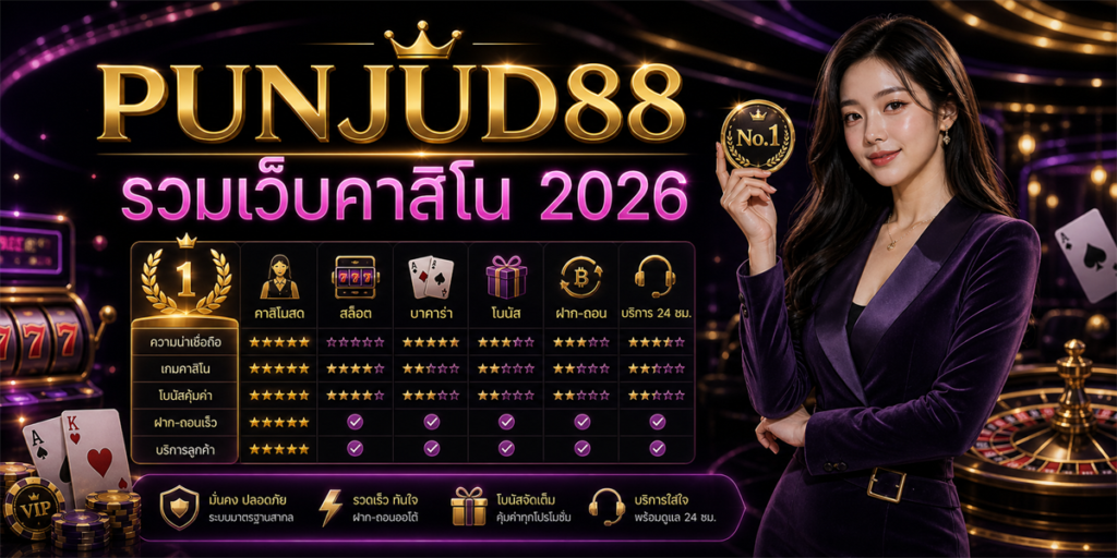 รวมเว็บคาสิโน PUNJUD88 2026