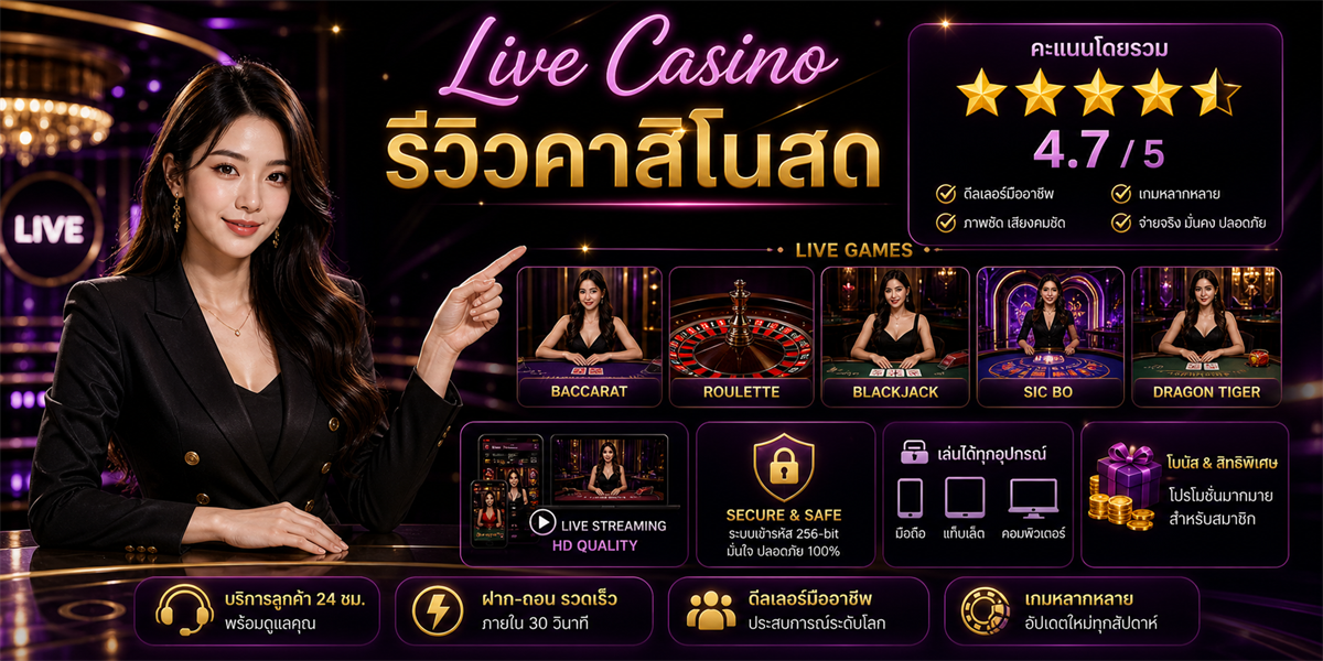 คาสิโนสด Live Casino PUNJUD88 คู่มือปี 2026